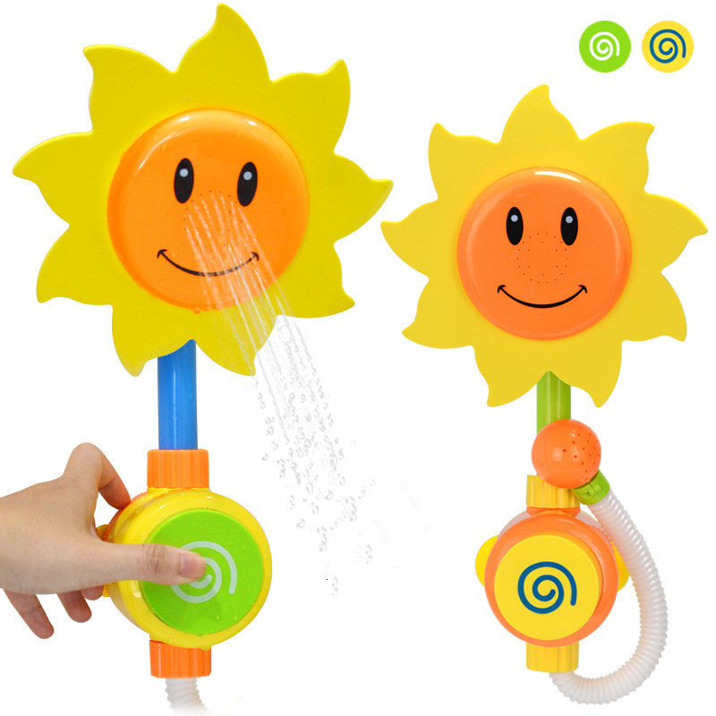 Jouets de bain Robinet de douche pour bébé, arroseur à tournesol, jouets à forte aspiration, jeu d'eau de salle de bain pour enfants, pulvérisati