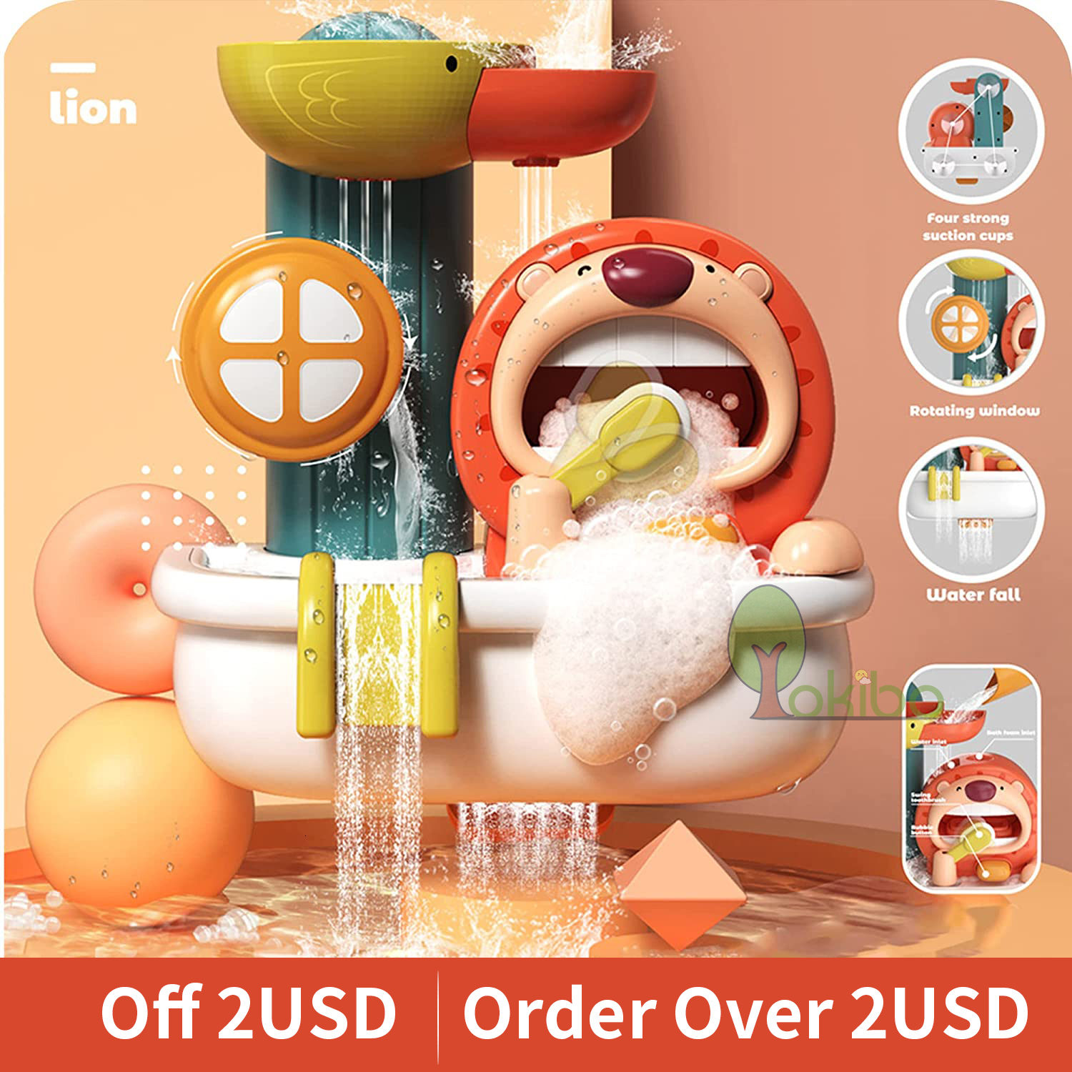 Jouets de bain Jouets de bain pour bébé pour enfants Machine à bulles Lion jouet de pulvérisation d'eau pour enfants fabricant de bulles douche d