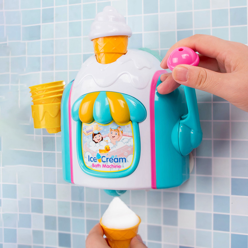 Jouets de bain Machine à bulles en plein air crème glacée enfants jouets de bain bain mousse Pile baignoire savon automatique machine à bulles bé