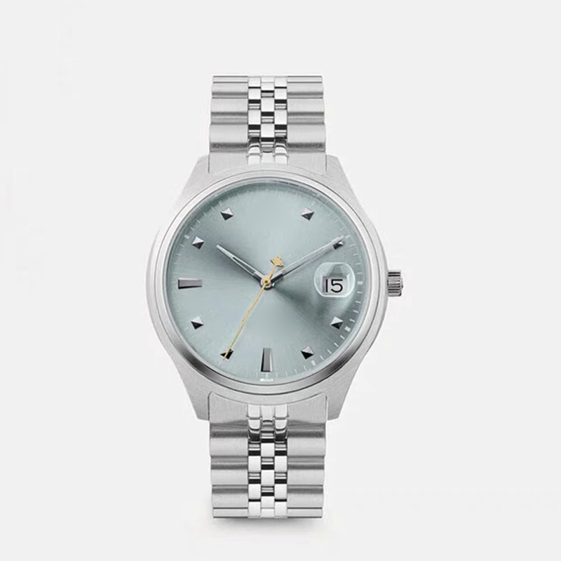 Fashion Women's Quartz Watch 27x34mm Square Dial Light Blue with Leather Strap Women's Watch-image-712661609