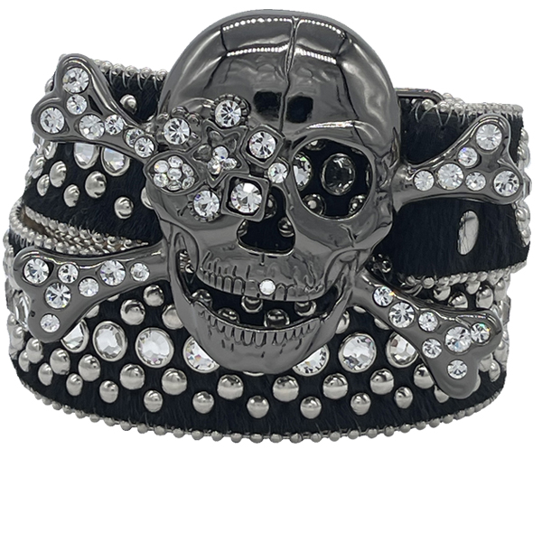 2023 The most stylish bb belt skull buckle and soft and comfortable high quality artificial belt body