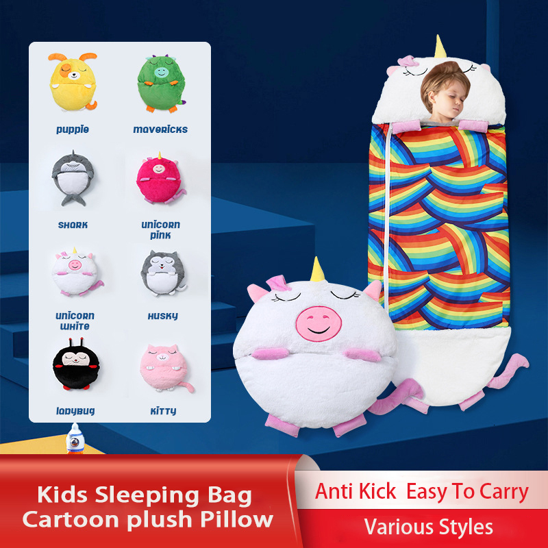 Sacs de couchage Sacs de couchage pour enfants Sac de couchage animal pour enfants Dessin animé en peluche poupée oreiller Sacs de nuit paresseux