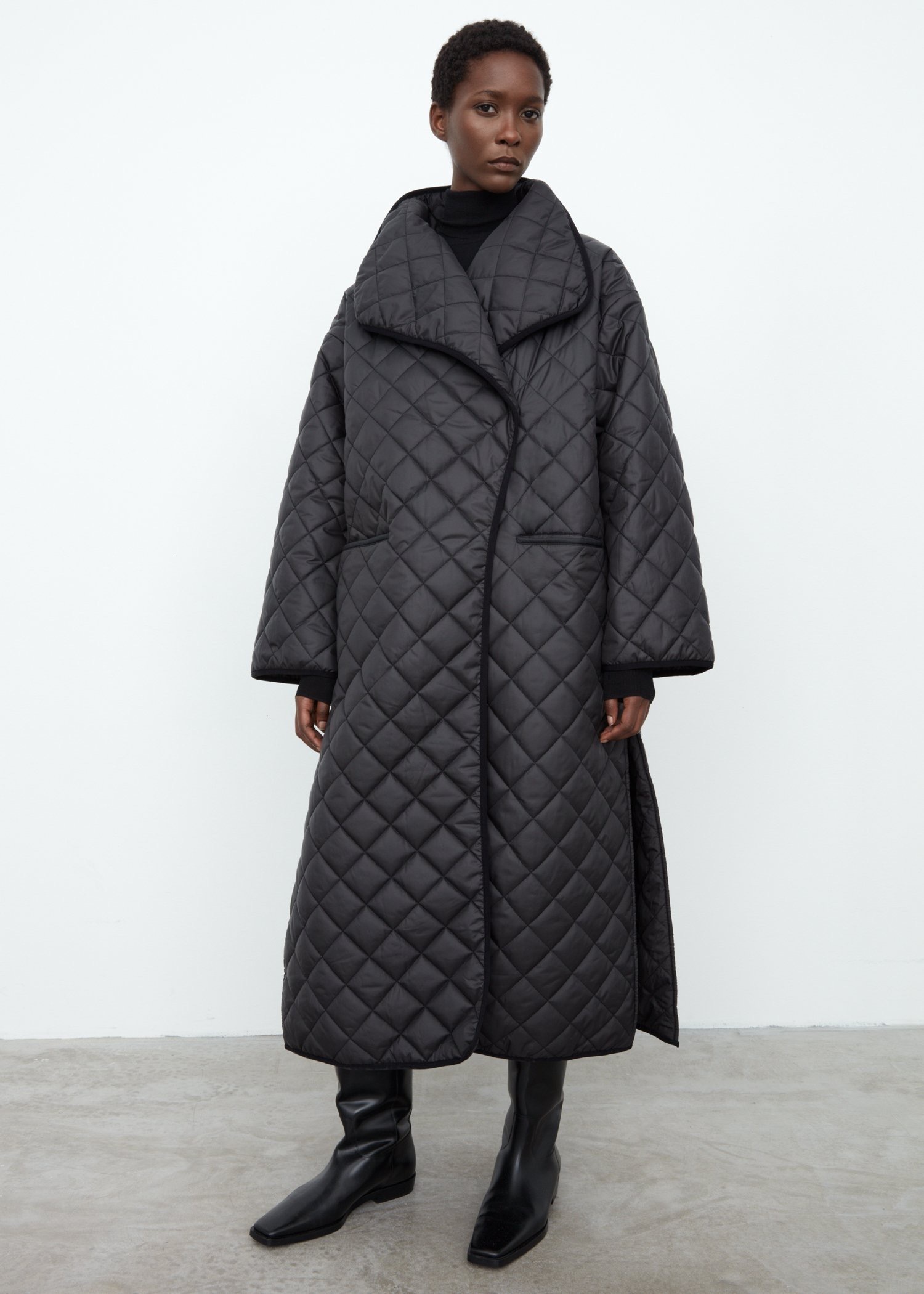 Women's Trench Coats Totem* polyester coat X-long Cardigan ANNEC* series Turn down collar argyle women coat 230926