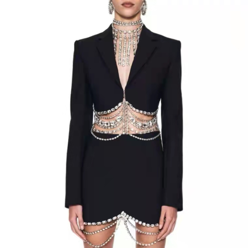 Two Piece Dress Women Casual Sets Autumn long sleeve cardigan Blazer Set two piece outfits Short skirt solid Lady Black Short skirt Suits 230926