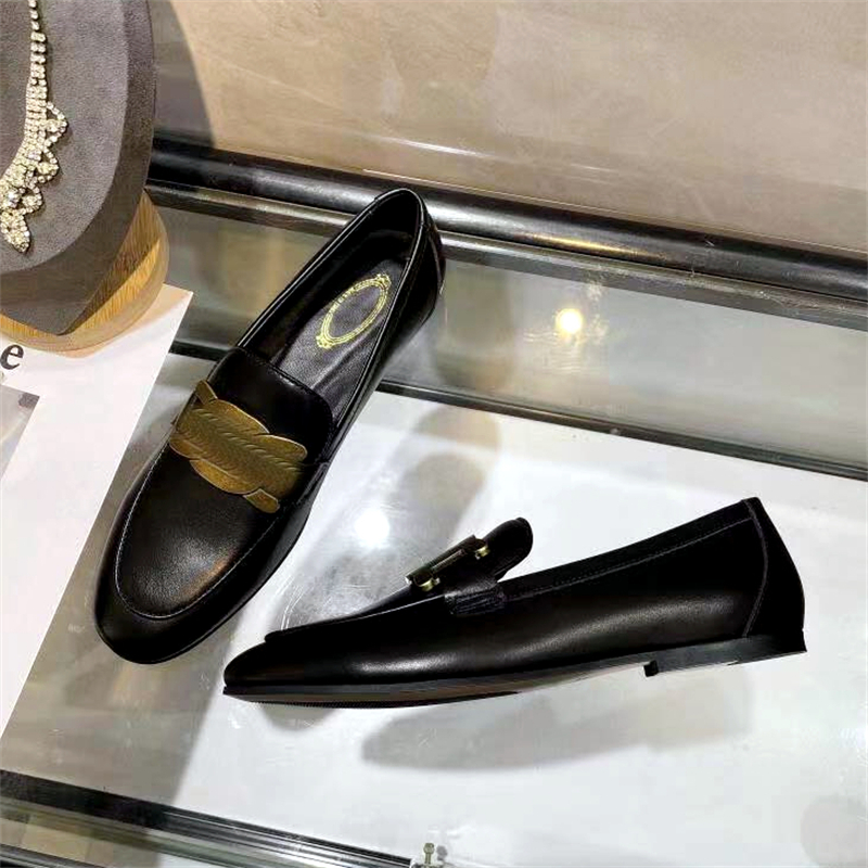 Fashion women's Loafers Spring and Autumn new luxury designer flat leather dress shoes Women's leather shoes high quality banquet shoelace