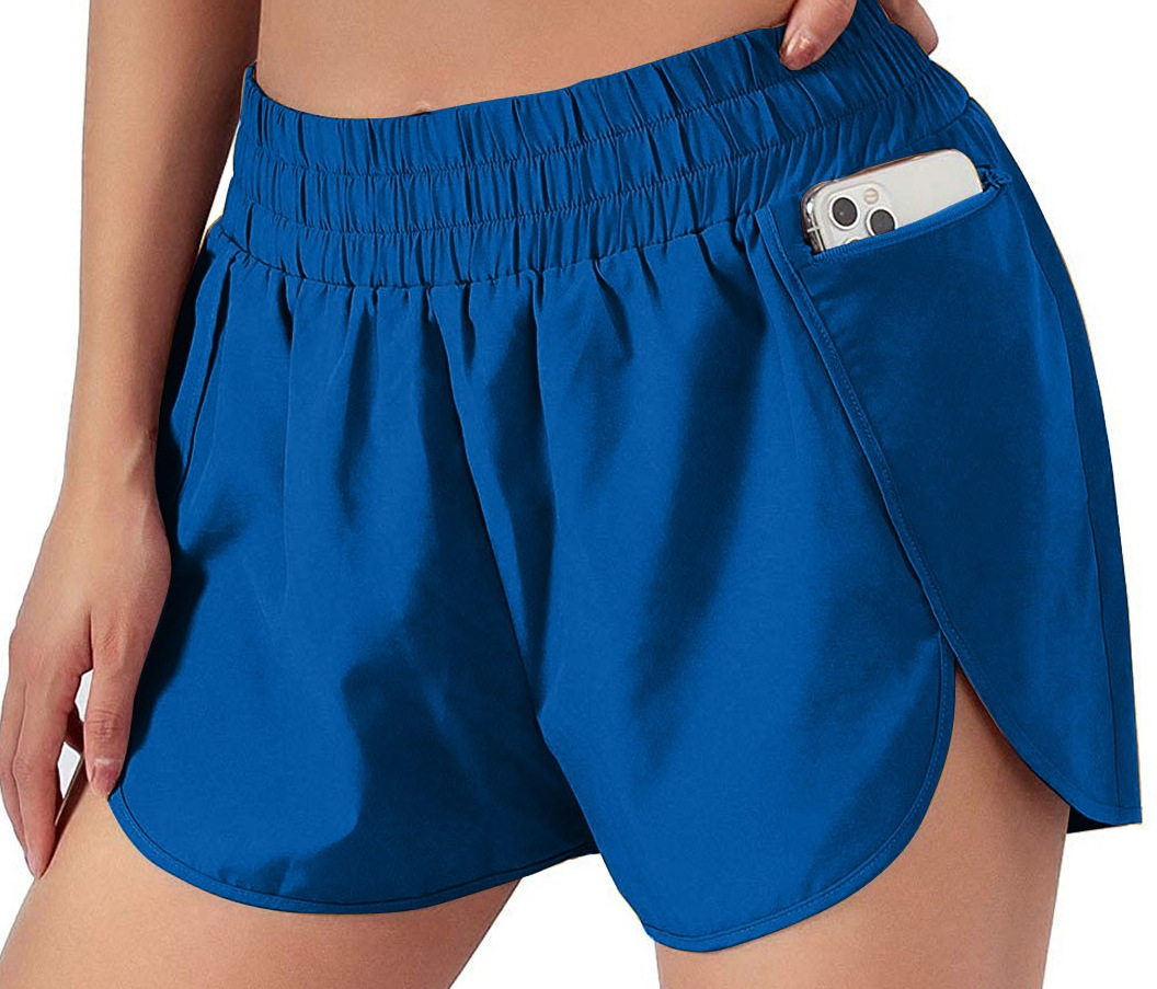 O145 Womens Yoga Outfits High Waist Shorts Exercise Short Pants Fitness Wear Girls Running Elastic Adult Pants Sportswear Lined Drawstring