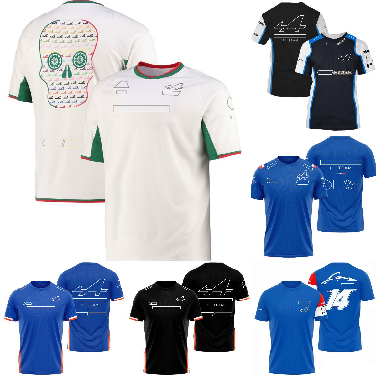 2023 F1 Pilote Jersey T-shirt Formule 1 Costume De Course Pour Hommes T-shirts Manches Courtes Sports De Plein Air Séchage Rapide Respirant T-Shi