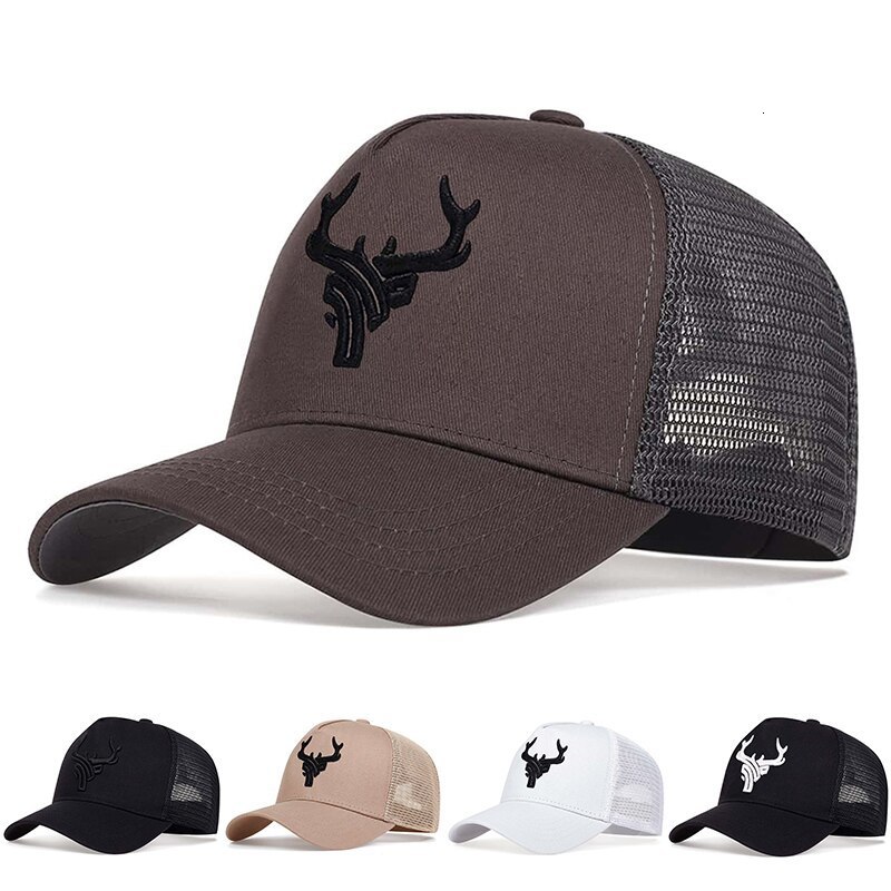 Ball Caps Unisex Animal Antlers Embroidery Baseball Net Caps Spring and Summer Outdoor Adjustable Casual Hats Sunscreen Hat 230925