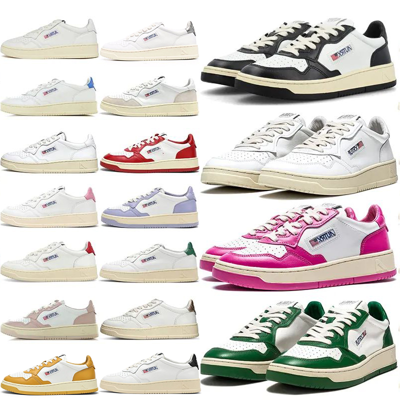 Designer Autries Casual Shoes USA Medalist Leather Low Sneaker women Sneakers Triple White Black Gold red Silver Azure Blue Pink top quality fashion