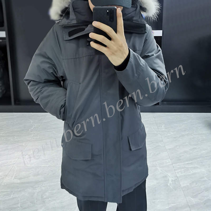With Detachable Fur Collar Fashion Mid Length Down Jacket for Men or Women Warm Coat Down Jacket XS-XXL-image-906620112