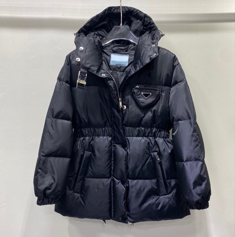 Women Jacket coatss Down Denim Terry Parkas Top Quality Lady Coat Womens Blazers Triangle Budge Winter Thick Coats Long Sleeves Windbraker Style