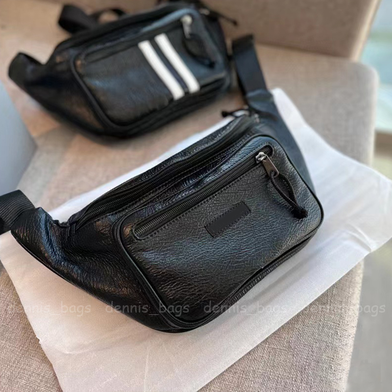 New Designer Waist Bags Womens Crossbody Bags Mens Chest Bag Explorer Fashion Black Grain Leather Motorcycle Belt Purse High Quality-image-906599925