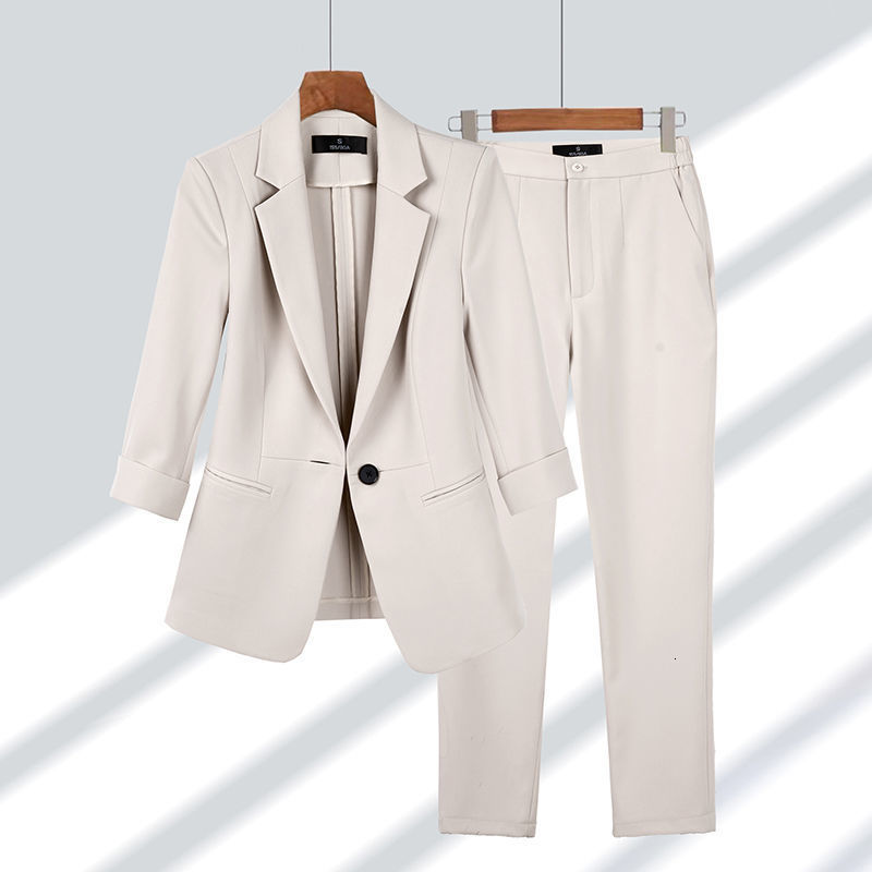 Pantalon de deux pièces pour femmes veste de costume élégant printemps ensemble de pantalons de blason de trlazers chics de colées coréennes 2 y3
