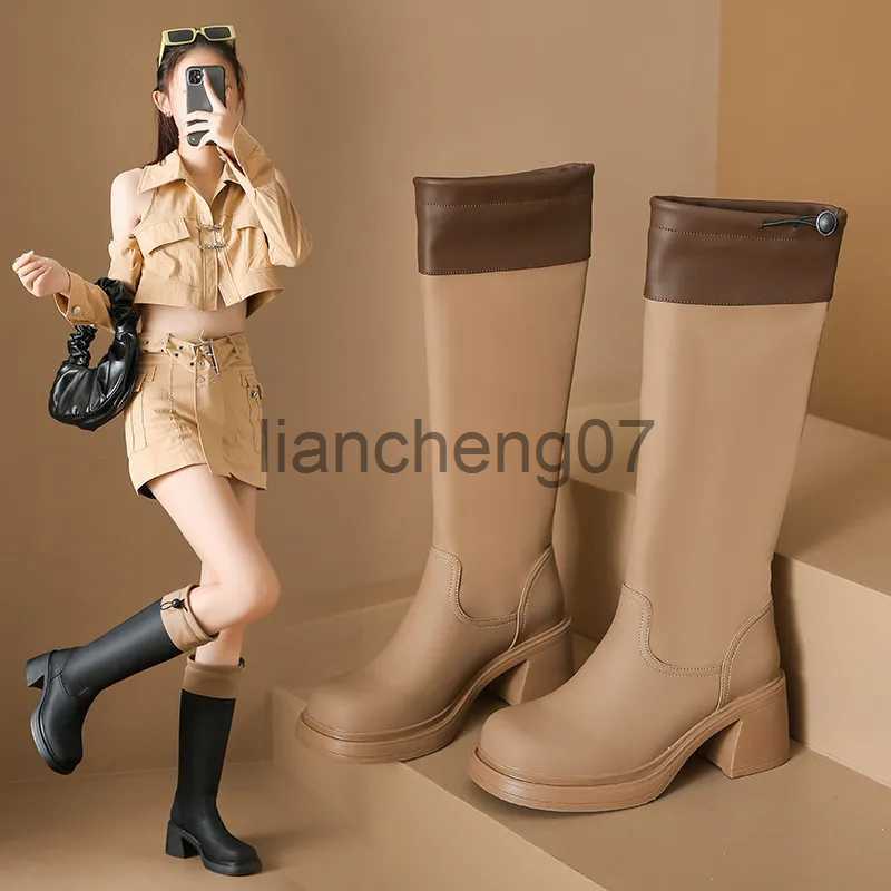 Boots Women Mid Heels Chelsea Ankle Boots Platform Chunky Shoes 2023 Winter New Fashion Zipper Women Boots Pumps Punk Motorcycle Botas x0928