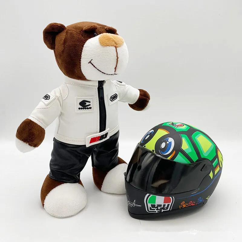 Dolls Locomotive Teddy With Doll Toys Cute Motorcycle Helmet Bear Stuffed Animal Plush Toy Car Motorbike Decoration Ornament 230927 W260306-image-1096677001