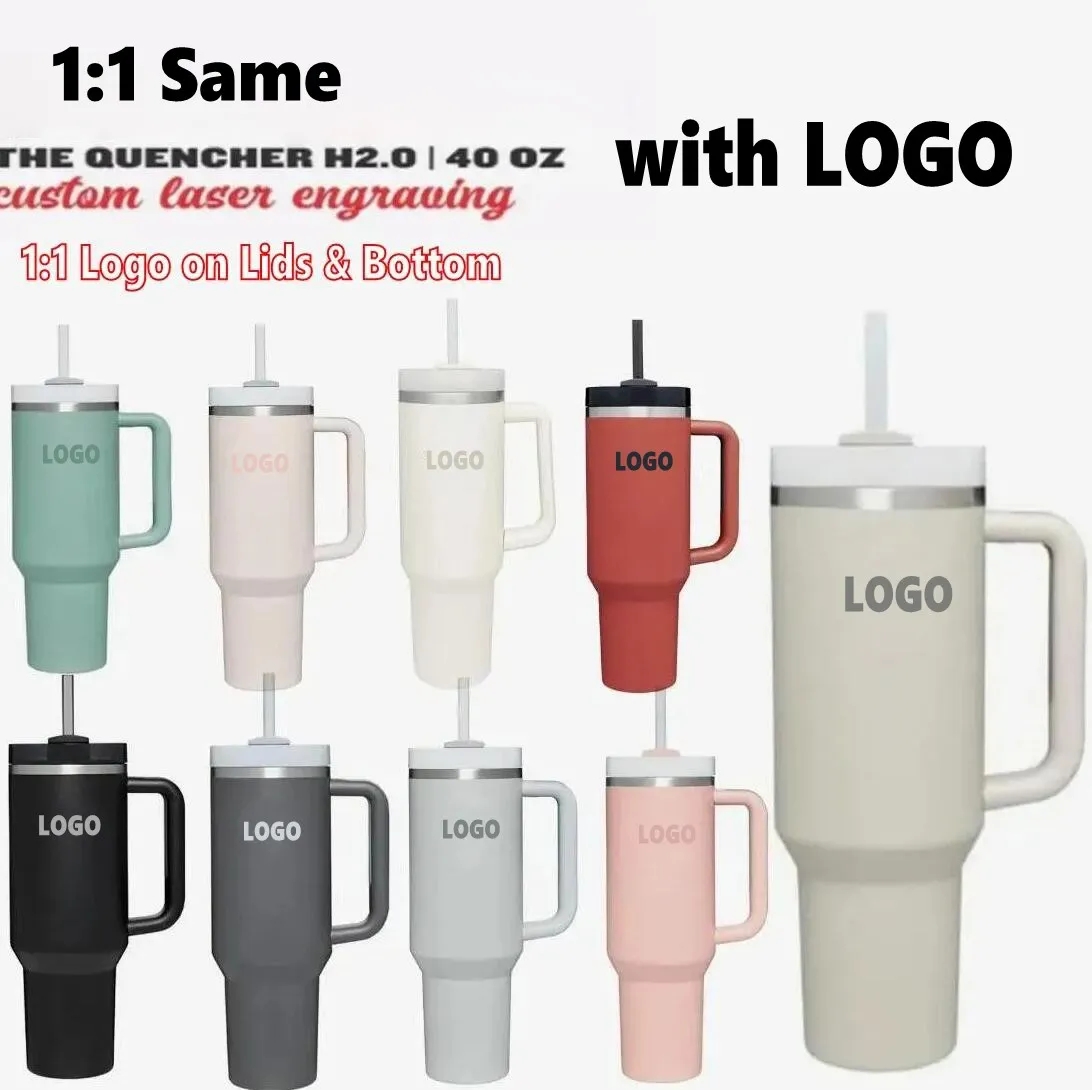 24H DHL Ship Quencher H2.0 40oz Bouteilles d'eau en acier inoxydable avec logo Tasses de voiture isolées à double paroi Continuez à boire des gob
