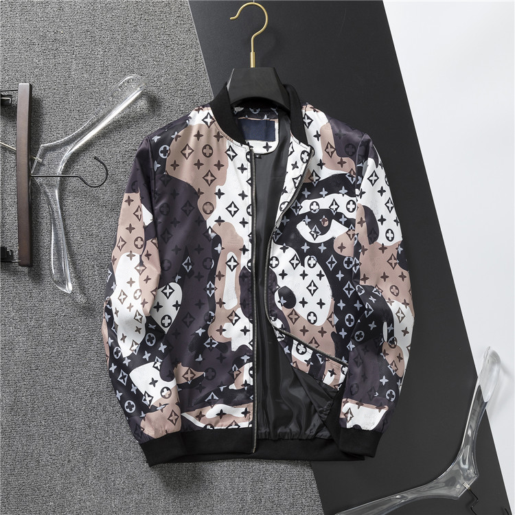 New Fashion Jacket Windbreaker Long Sleeve Mens Jackets Clothing Zipper pocket With Animal Pattern Plus Size Clothes M-3XL