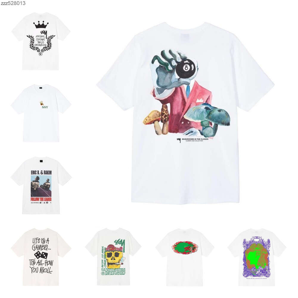 Designer Men t shirts stussys tops Lettering Short sleeves 2023SS Womens Dice Printed tshirts Round Neck Pullover couples tee Cotton High Street-image-906957132