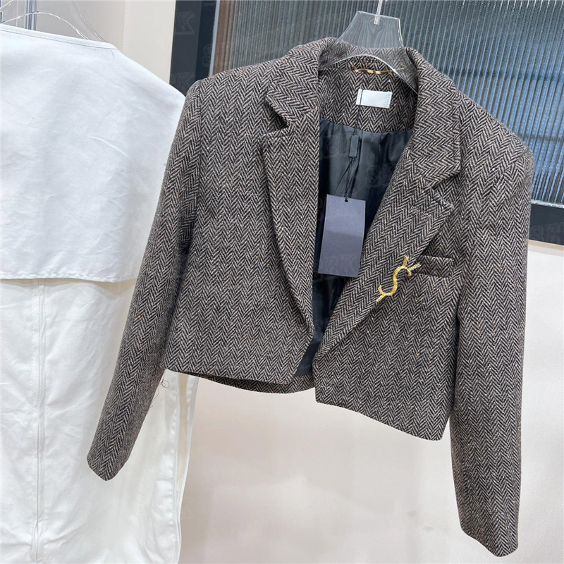 Veste de costume en laine pour femmes, manteaux de Style court à la mode, vêtements de haute qualité pour dames, Blazer d'extérieur
