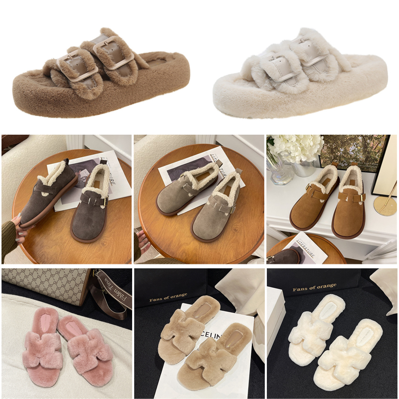 Winter and fleece snow boots lazy shoes round head platform one line buckle cotton shoes for women