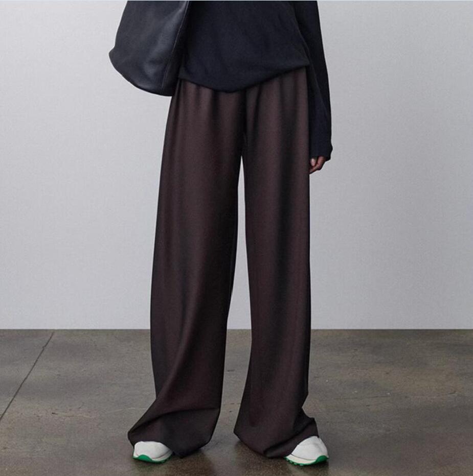 The* row casual pants for women in spring, summer, and autumn 2023, new design with a sense of drape, high waist, straight tube, wide leg, and floor