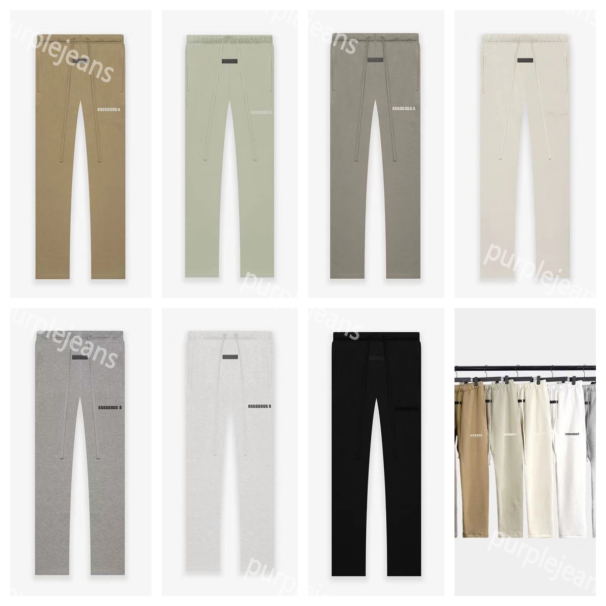 23ss Short Mens Designer Pants ess clothing Pantoufle Solid Color Black and White Sweatpants for Men Women Jogger essen hoodie set 2023-image-906928754