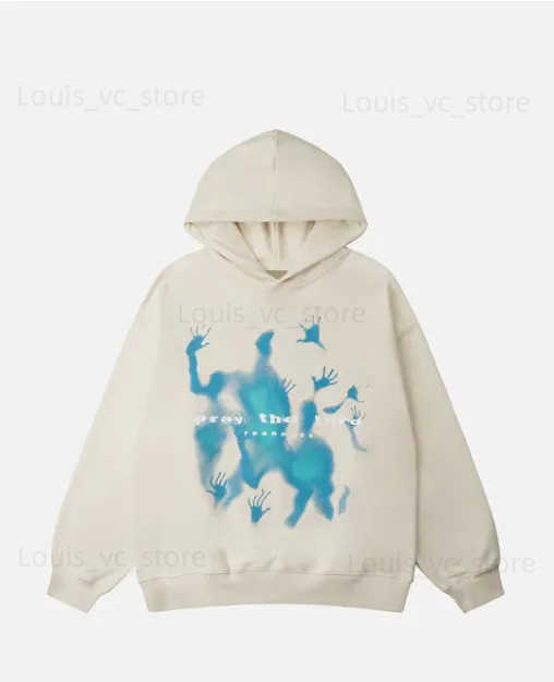 Sweats à capuche pour hommes Sweatshirts American Streetwear Y2K Super manteau surdimensionné Personnalité pour hommes Imprimer Sweat à capuche p