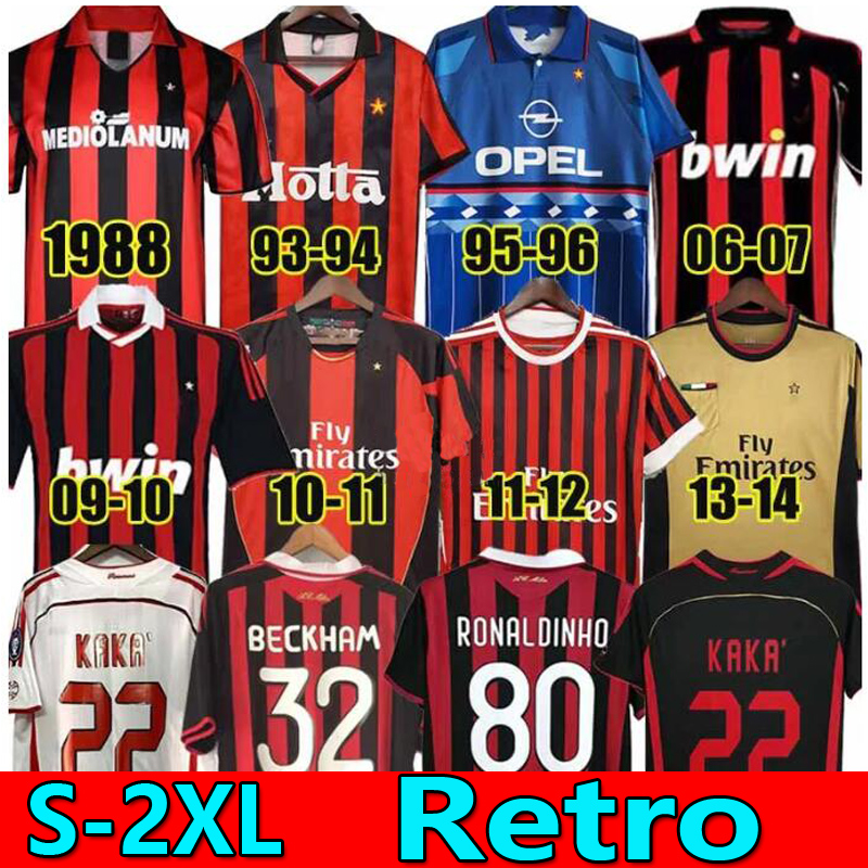 90 91 Retro shirts SOCCER JERSEYS 95 96 97 Gullit 01 02 03 12 14 15 Maldini Van Basten football KAKA Inzaghi 06 07 PIRLO SHEVCHENKO BAGGIO JERSEY-image-907002803