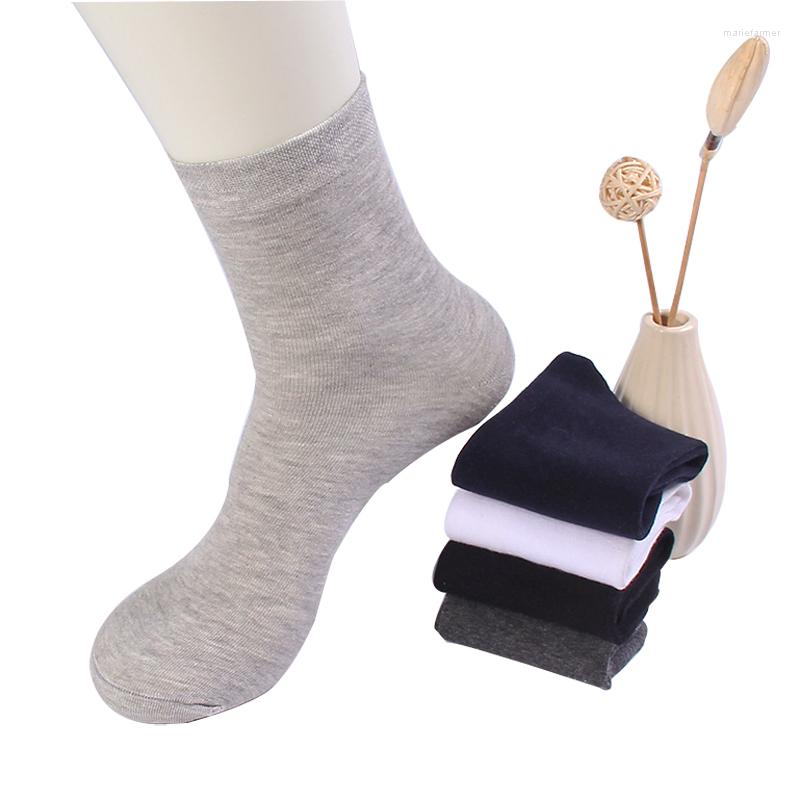 

Men's Socks 5 Pairs / Bag Autumn And Winter Fashion Cotton Tube Solid Color Breathable Casual, Black