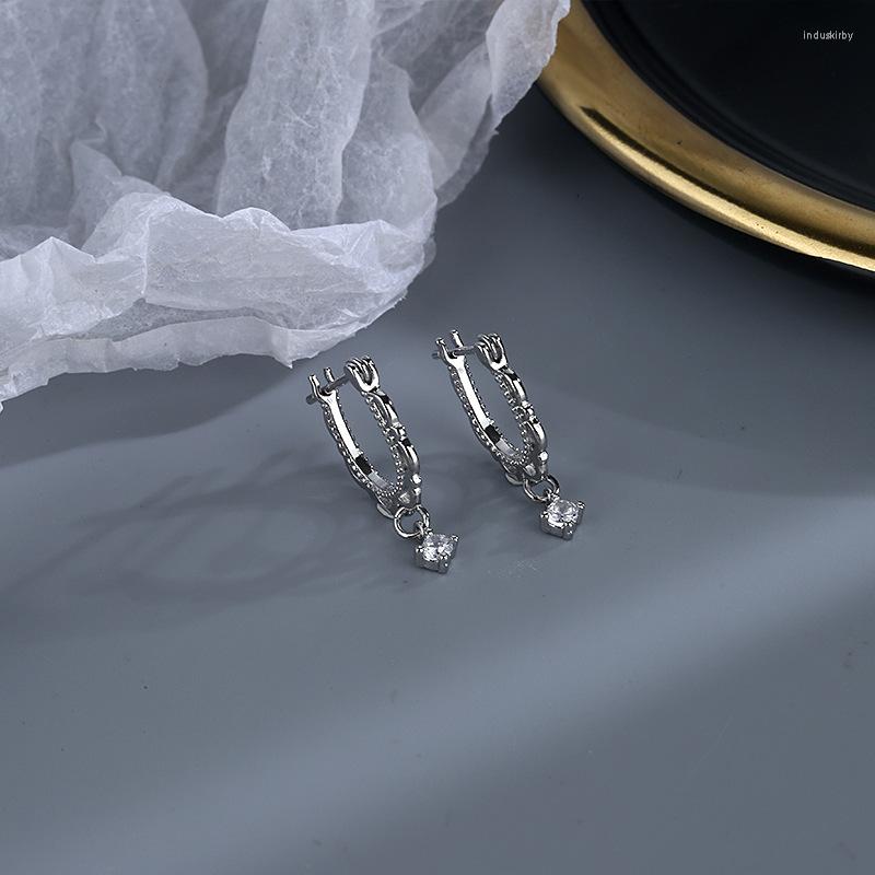 

Hoop Earrings Hoops Charm Earring For Women Girls Party Jewelry Pendientes Accessories Water Drop Crystals Zircon Brincos