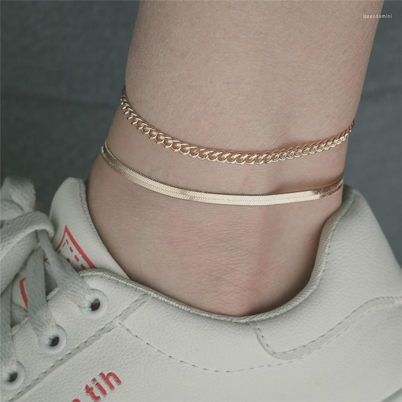 

Anklets Creative Retro Alloy Double Layer Anklet For Women Beach Accessories