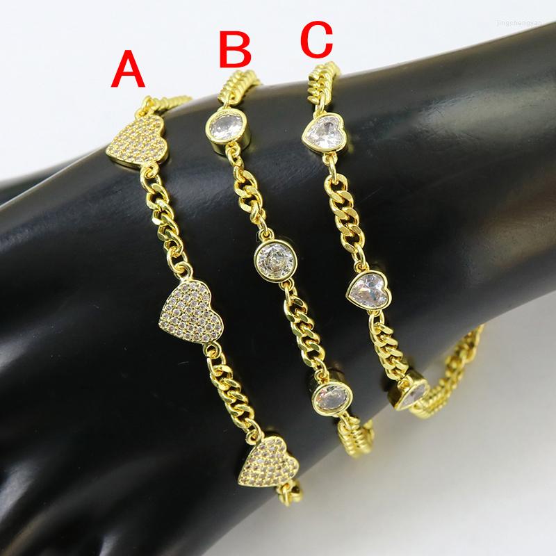 

Bangle 5 Pcs Design Zircon Charms Bracelet Jewelry Gold Color Fashion JewelryWomen 8306