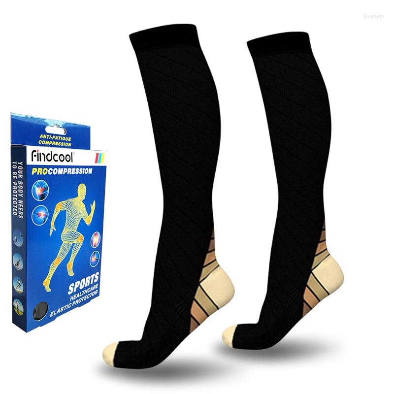 

Men's Socks YISHENG Compression Knee High For Anti-Fatigue Plantar Fasciitis Leg Stretch Support Men Women, Black khaki