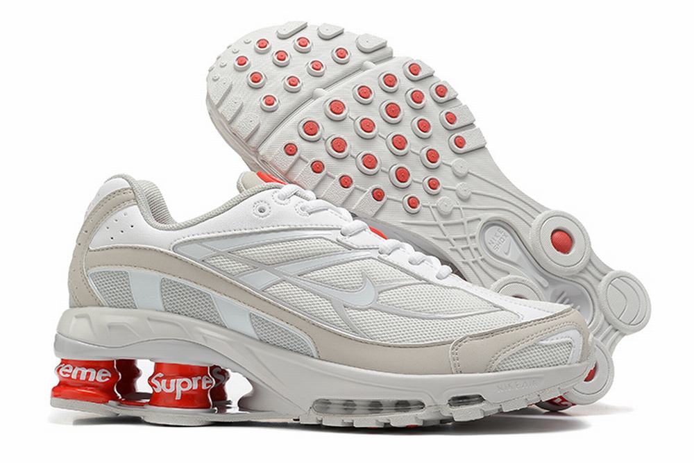 

With Box SUP x Shox Runing Shoes Men Red Black White Trainers, #1