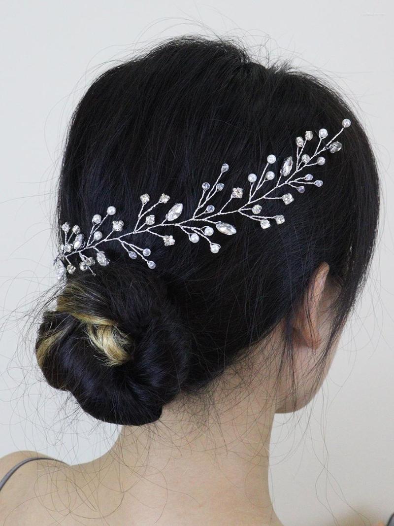 

Headpieces Classic Wedding Female Headbands Rhinestones Elegant Women Hairpieces Beads Bride Headdress Hair Ornaments Bridal Vine