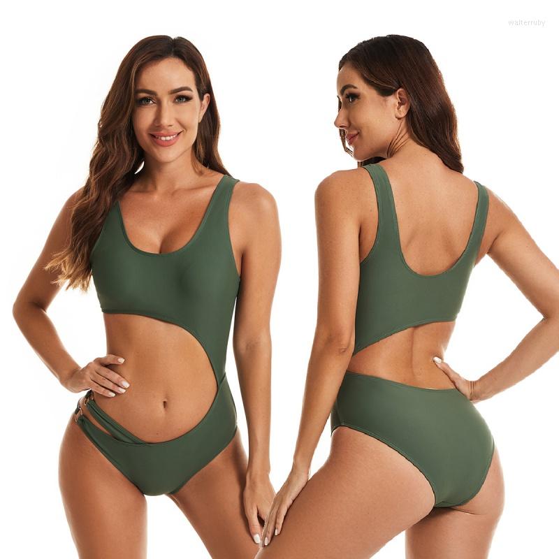 

Women' Swimwear Women 2023 One-Pieces Solid Sexy Women' Swimsuit Sculpting 1 Piece Bikini Bathing Suits, Dark green