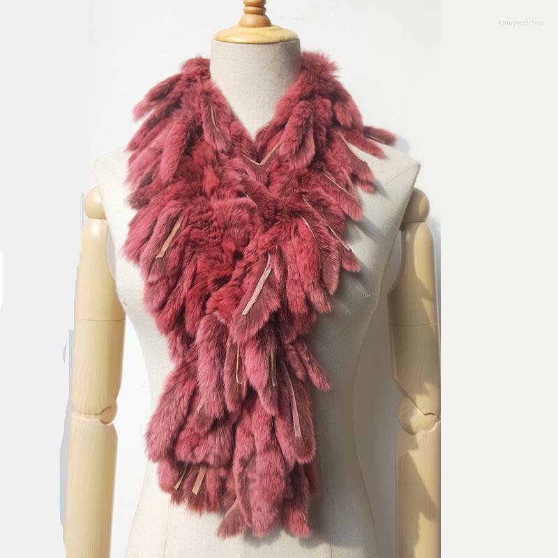 

Scarves 2023 Women Winter Red Rex Fur Scarf Tassel Fashion Warm Soft Natural High-quality Neck Warmer Femme