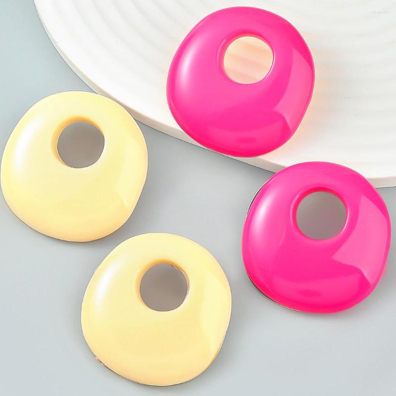 

Stud Earrings Temperament Hollow Round Resin Geometric For Woman