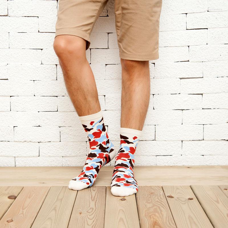 

Men's Socks Cotton Men Casual Medium Tube Man Fashion Breathable Comfortable Male Camouflage 5pairs, Multi