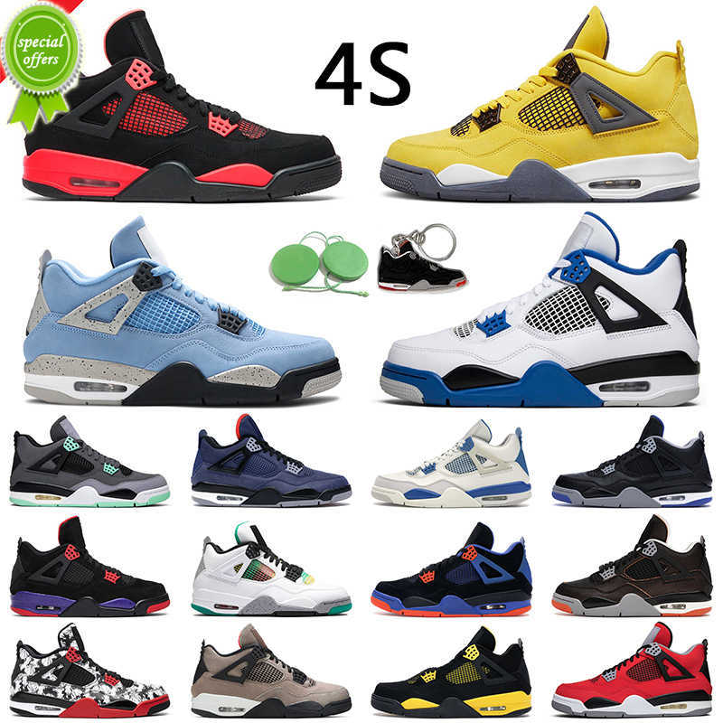 

TOP Jumpman 4 Retro Motorsports Basketball Shoe 4s University Blue Taupe Haze White Cement Sail mens trainer outdoor sports sneakers, Black cat