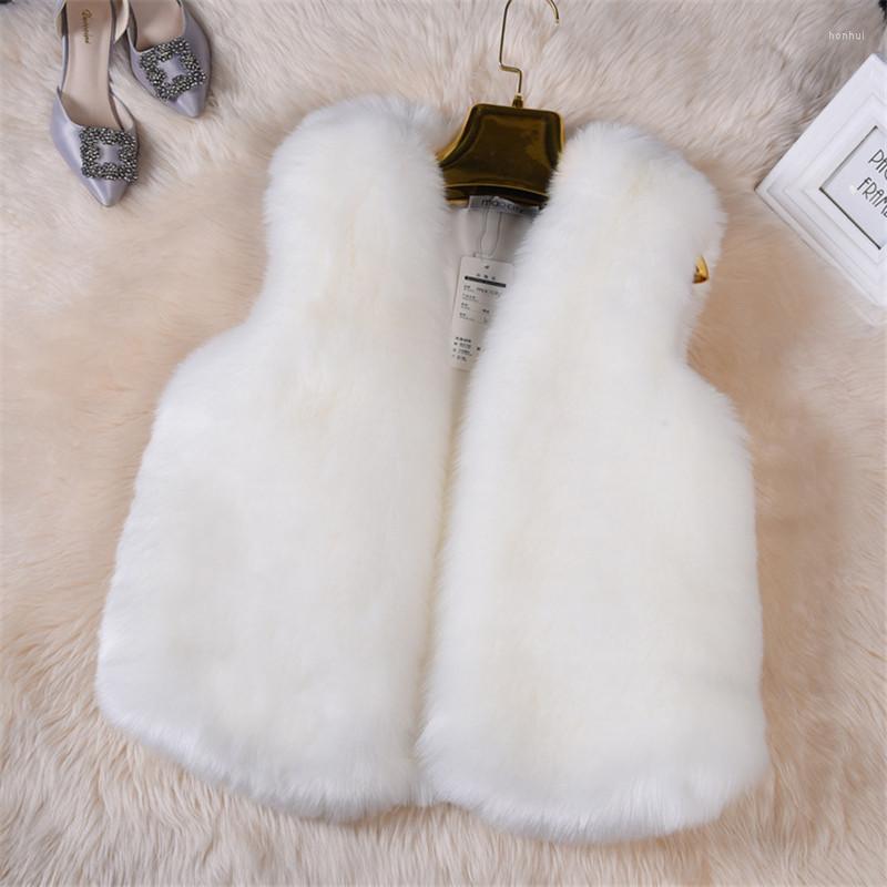 

Women's Fur Autumn Fashion Warmth Jackets Elegant Ladies Fall Vest Fluffy Gilet Jacket Solid Streetwear 2023 Winter Women Coat, Dark blue