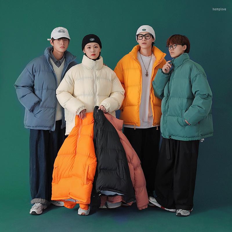 

Men' Down Casual Men Harajuku Colorful Bubble Coat Winter Jacket 2023 Mens Streetwear Hip Hop Parka Korean Women Loose Puffer Jackets, Black