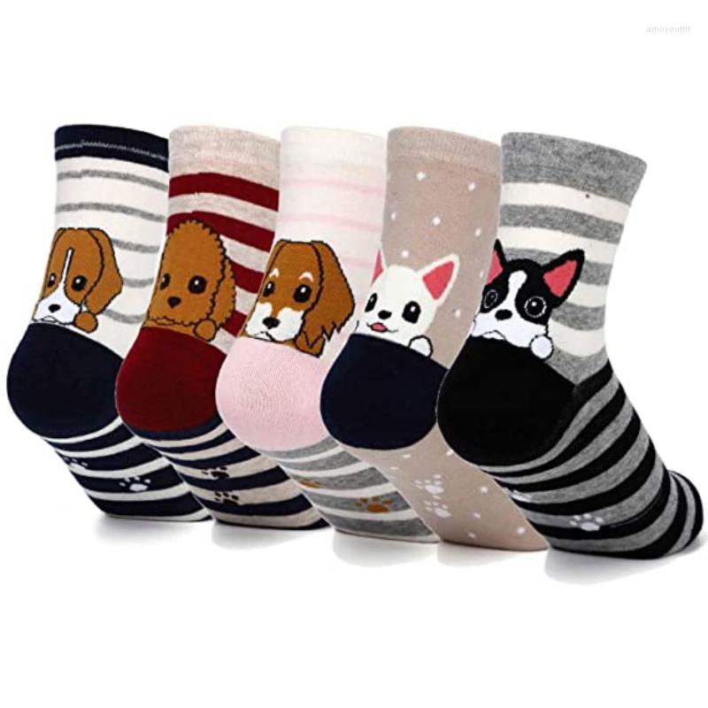 

Women Socks Cute Womens Novelty Animal For Girl Cartoon Cotton Casual Crew Funny Dog Print 1Pair 5 Pairs, 1 pair e