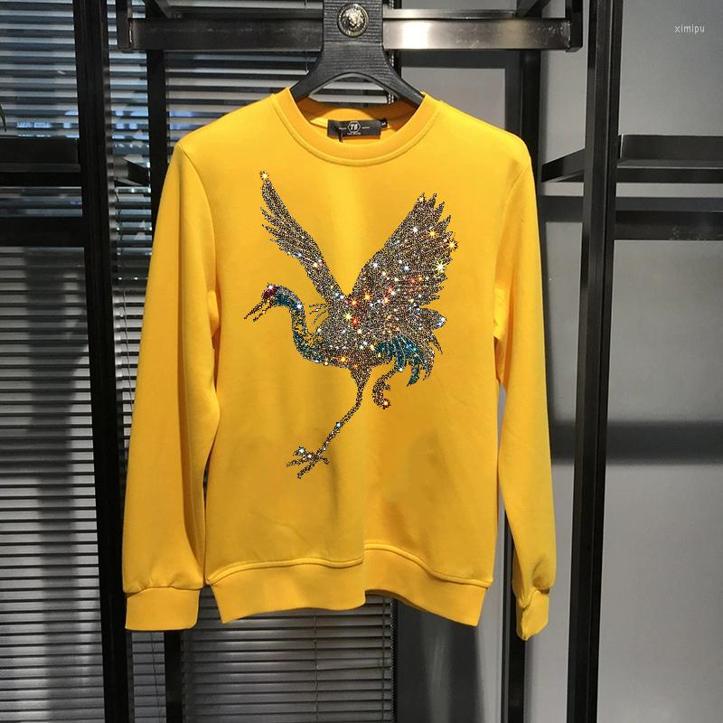 

Men's Hoodies Full Of Personality Exquisite Drilling Women And Fashion Coat Super Large Pattern Heavy Craft Brand Sweatshirt, As shown asian size