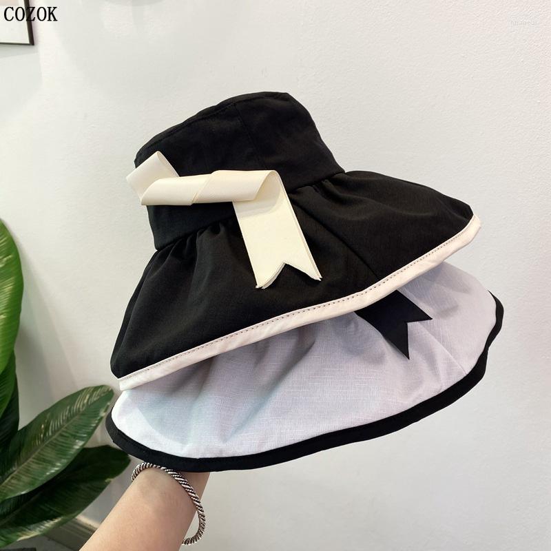 

Berets Summer Vinyl Efficient Shading And Sun Protection Anti-UV Bucket Hat Spring Fashion Trend Wild Women Cotton Polyester Cap Muts, Z01