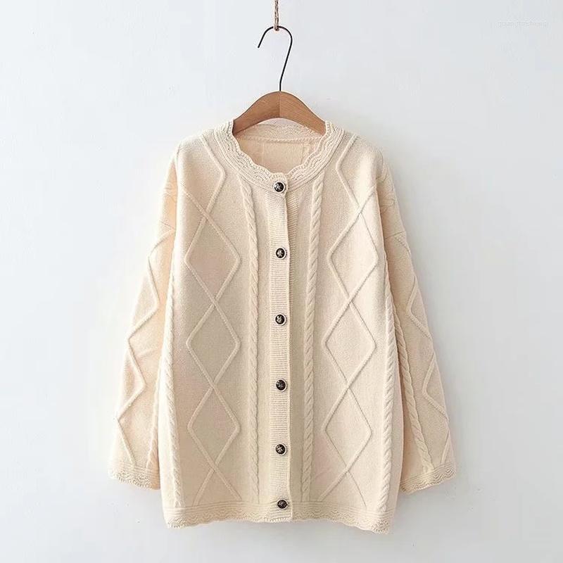 

Women's Knits Korean Fashion Chic Knit Women Cardigan 2023 Winter Warm Sweater Coat Female Long Sleeve O-neck Casual Jumpers Tops, Blue