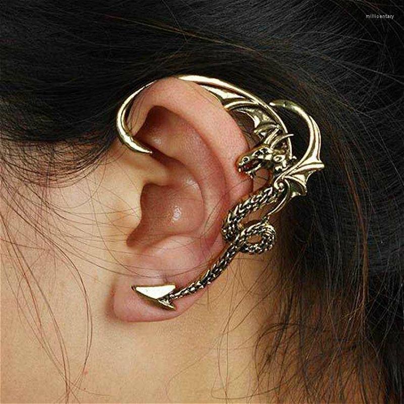 

Backs Earrings Gothic Punk Clip For Women Wrap Vintage Earring Metal Hanging Fashion Jewelry Kolczyki Damskie 1pcs