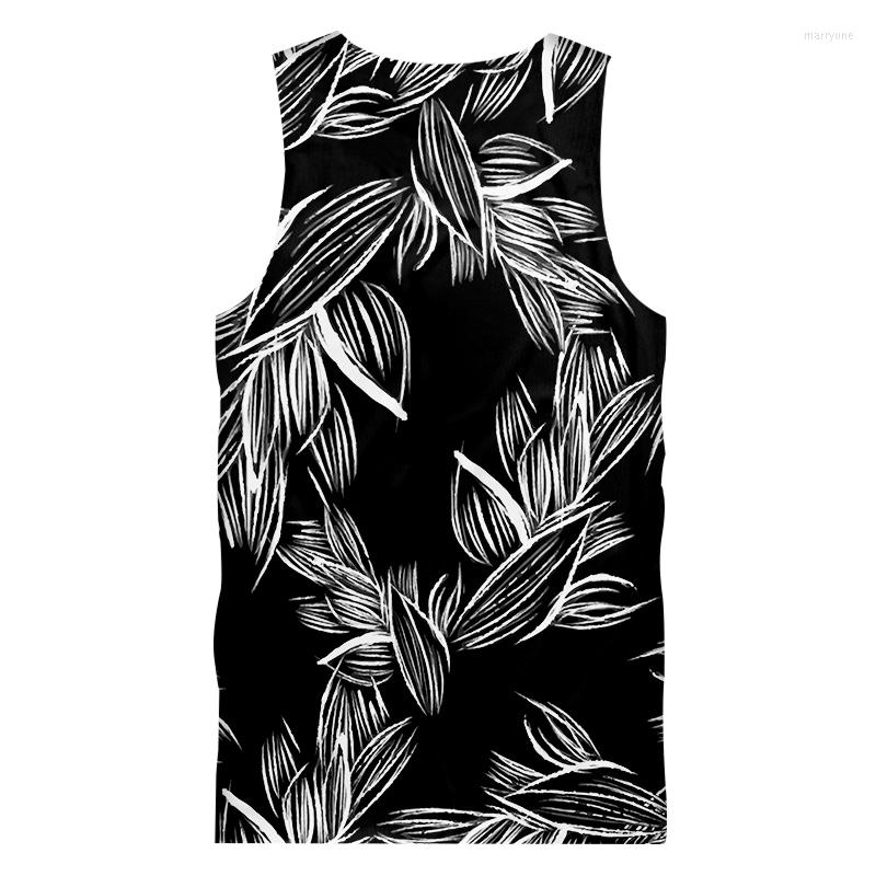 

Men' Tank Tops 2023 Male Sleeveless Shirt Fitness 3D Print Forest Leaves Casual Plus Size Tees Man Spring Vest Drop, Black