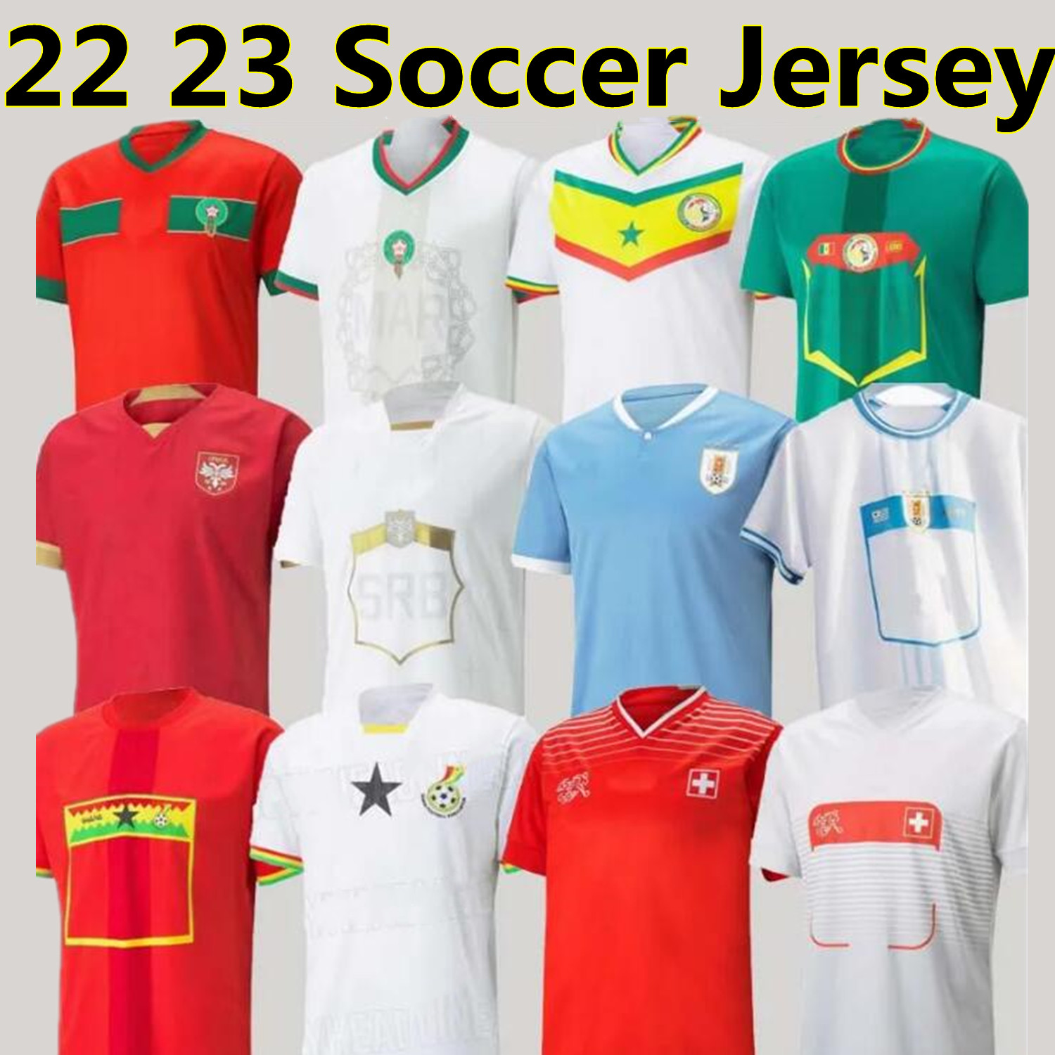 

2022 World Ghana Morocco soccer jerseys Cup Senegal MANE Hakimi SAISS 22 23 Cameroun maillot de foot Ziyech national KOUYATE SARR team Serbia Egypt football shirt, 70