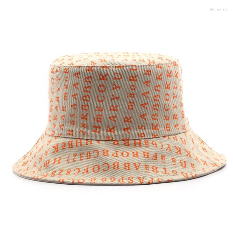 

Berets Unisex Letter Bucket Hats Outdoor Sports Flat Top Fisherman Hat Men's Fishing Sun Panama Hip Hop Cap For Bob Femme, White